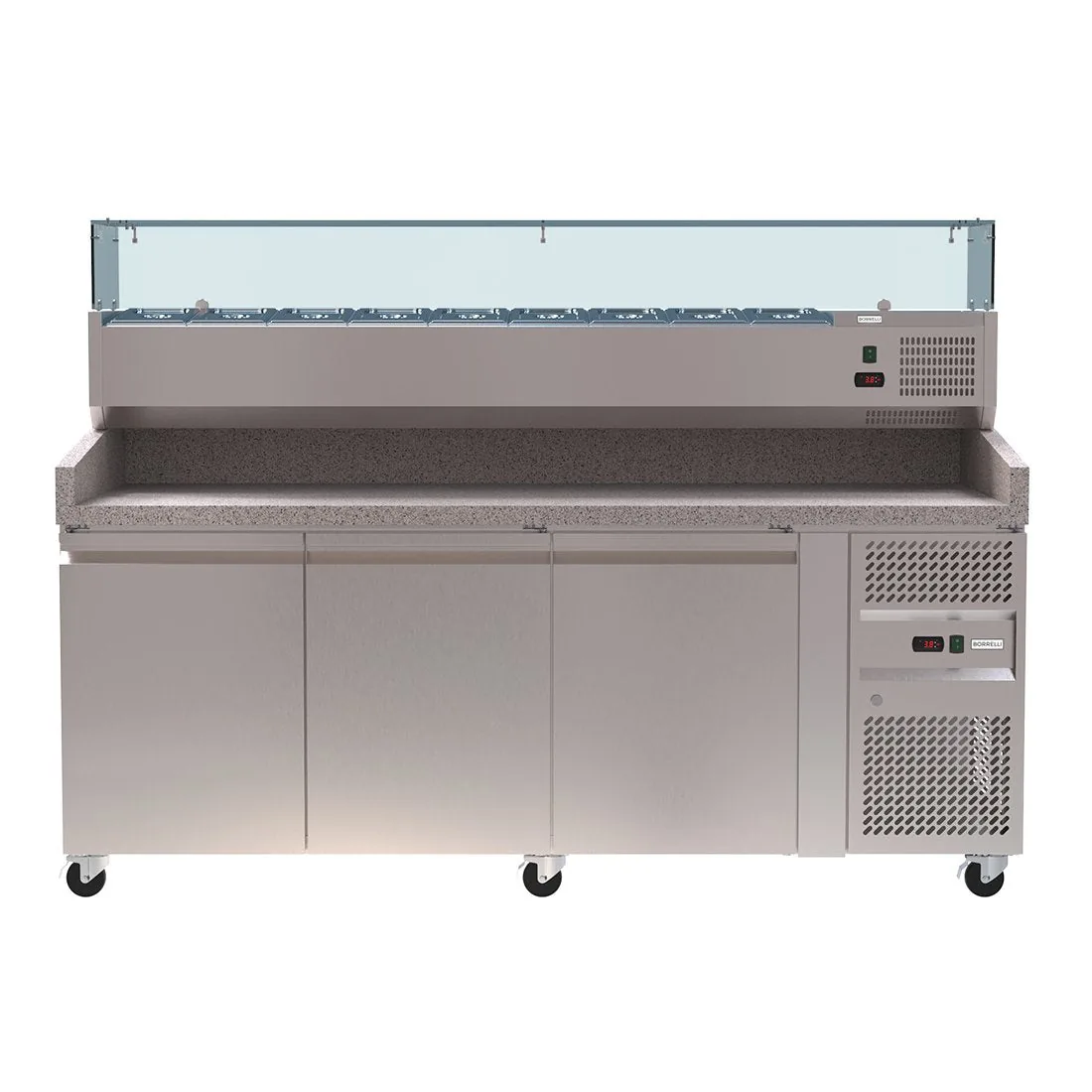 Borrelli granite prep fridge with VRX servery